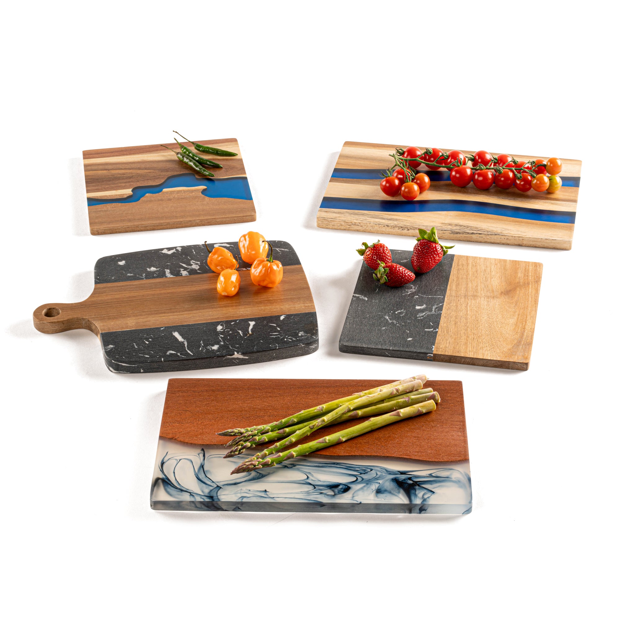 Black Marble Acacia Resin Cheese Boards